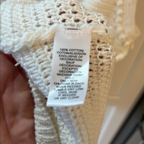 LOFT IVORY Textured Sleeveless sweater tank 100% cotton NWOT - Picture 5 of 5